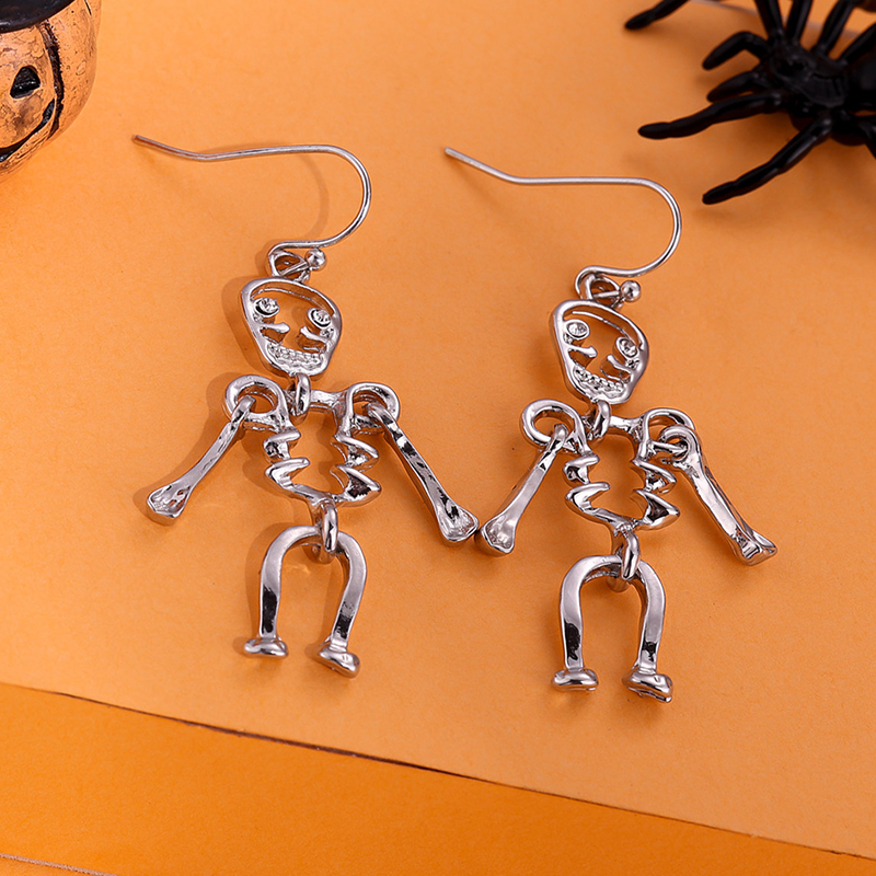 1 Pair Funny Spider Hollow Out Alloy Drop Earrings display picture 5