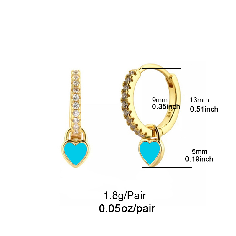 1 Paar Elegant Herzform Überzug Inlay Kupfer Zirkon Weißgold Plattiert Vergoldet Ohrringe display picture 2
