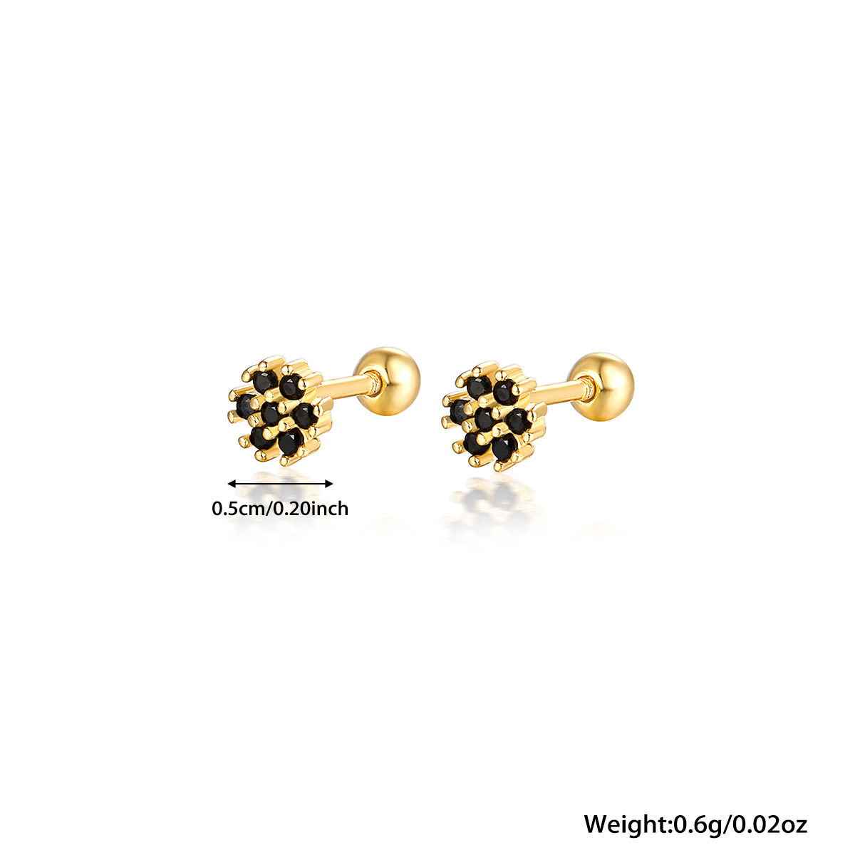 1 Pair Lady Flower Inlay Sterling Silver Zircon 18k Gold Plated White Gold Plated Ear Studs display picture 1