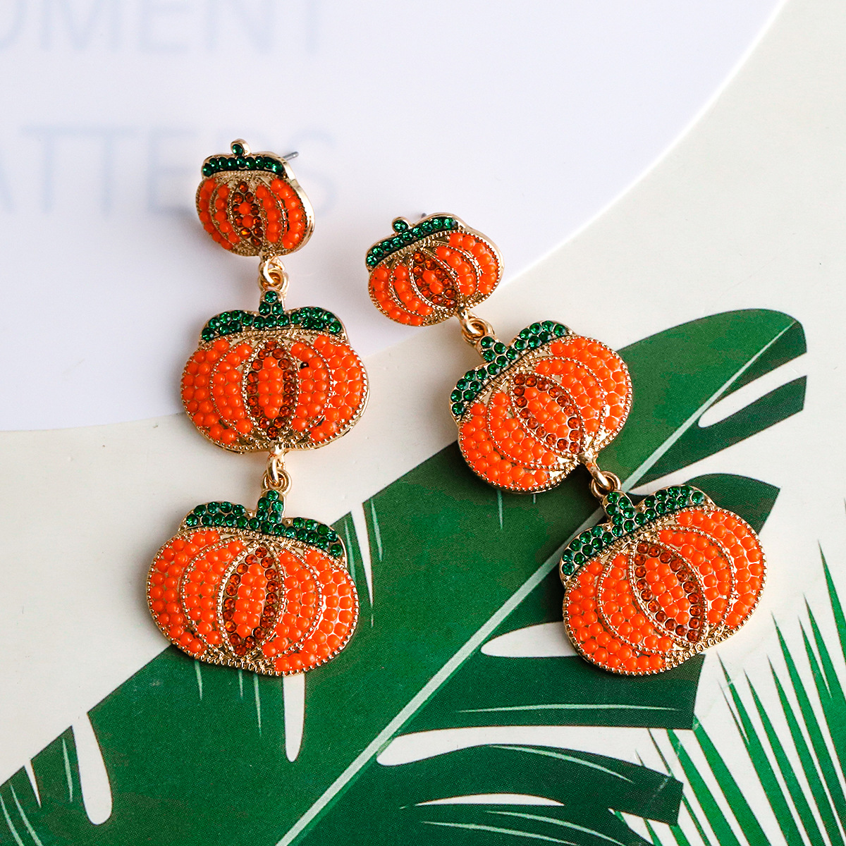 1 Pair Exaggerated Funny Novelty Pumpkin Alloy Drop Earrings display picture 12