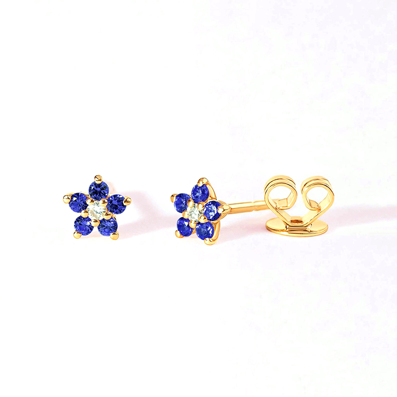 1 Paire Style Simple Fleur Placage Incruster Le Cuivre Zircon Or Blanc Plaqué Plaqué Or Boucles D'oreilles display picture 2