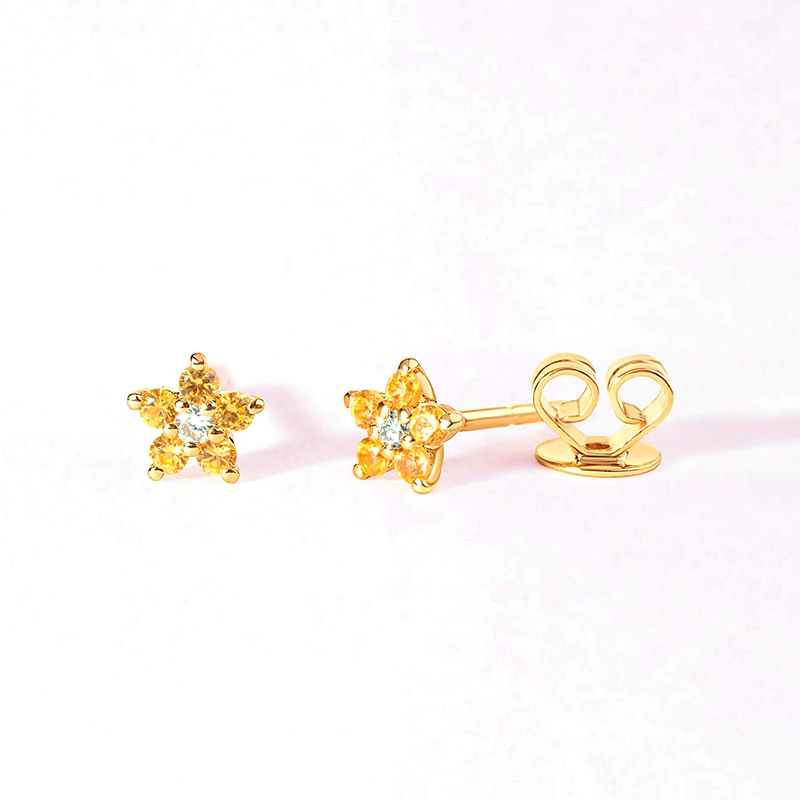 1 Pair Simple Style Flower Plating Inlay Copper Zircon White Gold Plated Gold Plated Ear Studs display picture 4