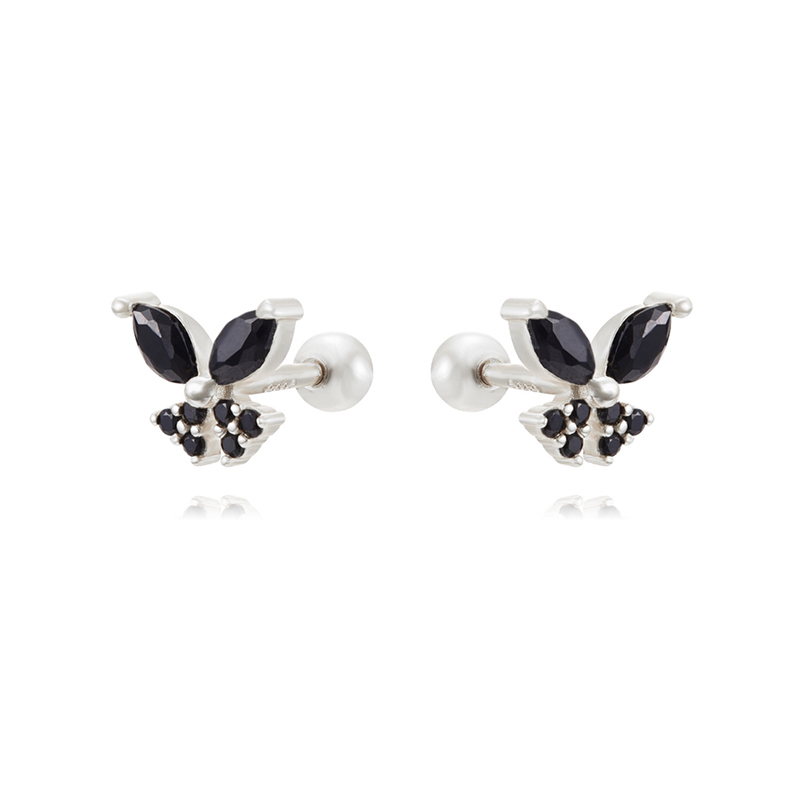 1 Pair Cute Simple Style Butterfly Plating Inlay Copper Zircon White Gold Plated Gold Plated Ear Studs display picture 8