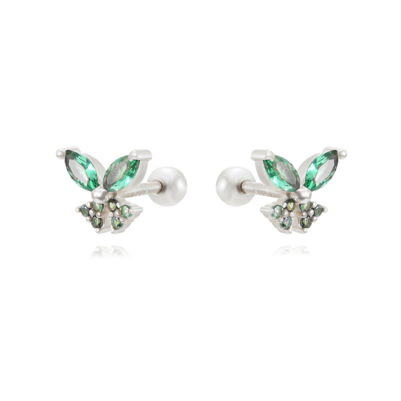 1 Pair Cute Simple Style Butterfly Plating Inlay Copper Zircon White Gold Plated Gold Plated Ear Studs display picture 10