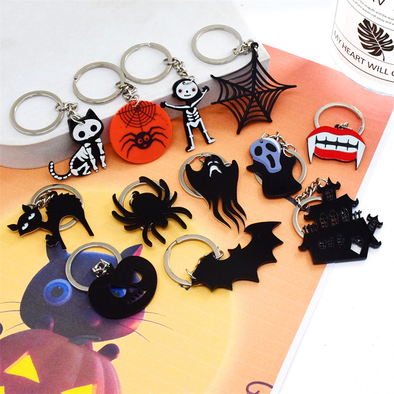 Cute Funny Spider Arylic Halloween Keychain display picture 24