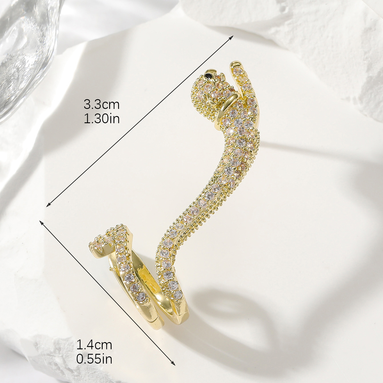 1 Piece Classic Style Animal Plating Inlay Copper Zircon 14k Gold Plated Ear Studs display picture 3