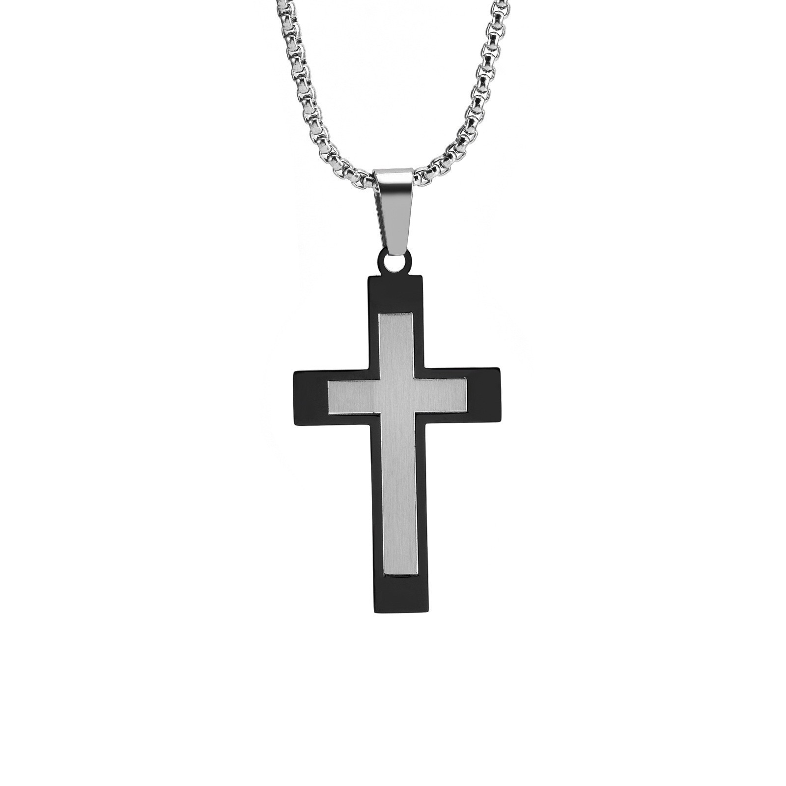Casual Hip-hop Cross Stainless Steel Titanium Steel Plating Pendant Necklace display picture 2