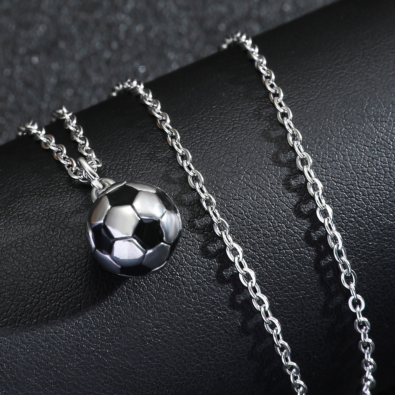 Casual Basketball Football Stainless Steel Enamel Unisex Pendant Necklace display picture 2