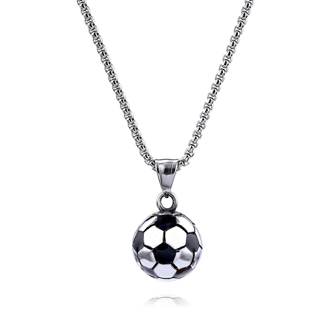 Casual Basketball Football Stainless Steel Enamel Unisex Pendant Necklace display picture 6
