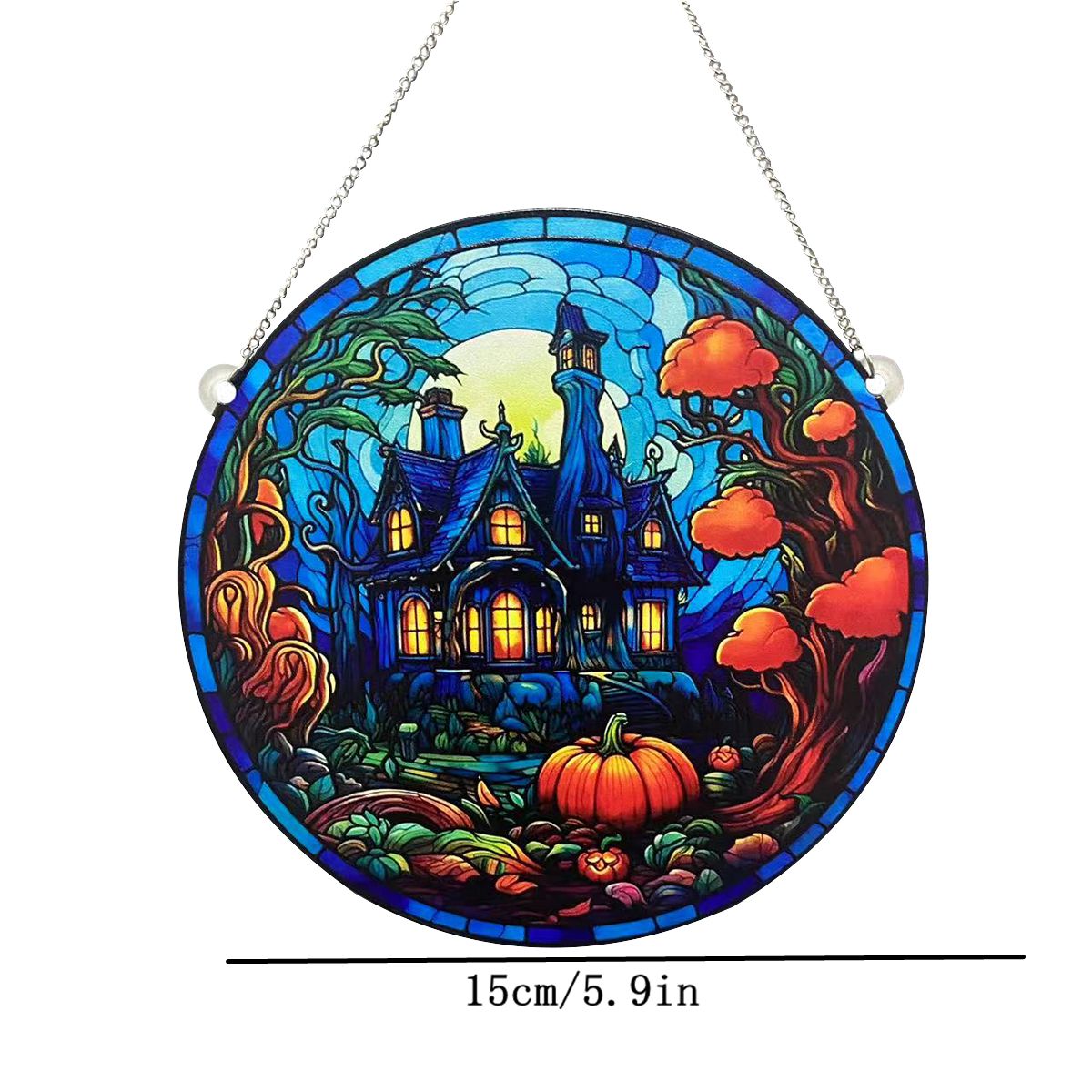 Halloween Pumpkin Castle Arylic Party Hanging Ornaments Decorative Props display picture 3
