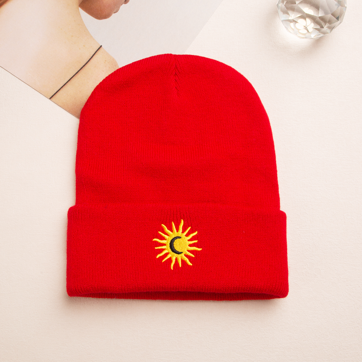 Unisex Exaggerated Sun Plush Eaveless Wool Cap display picture 3