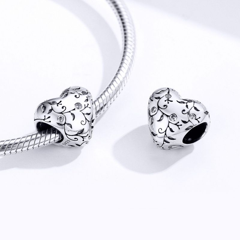 Casual Letter Sterling Silver Beaded Inlay Zircon Charms Jewelry Accessories display picture 6