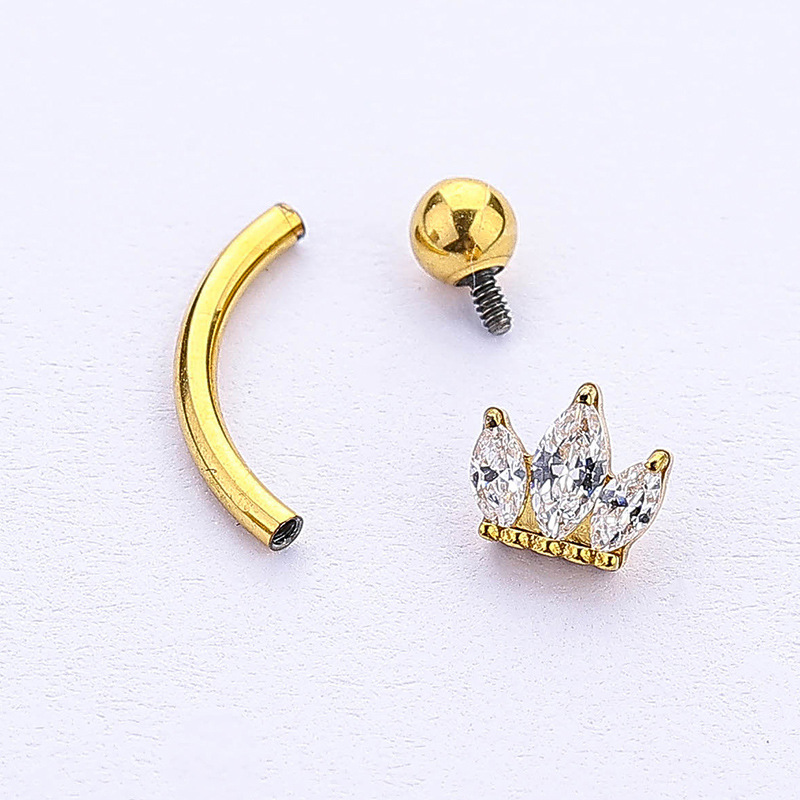 Casual Butterfly G23 Titanium Zircon Eyebrow Nails Belly Ring In Bulk display picture 7