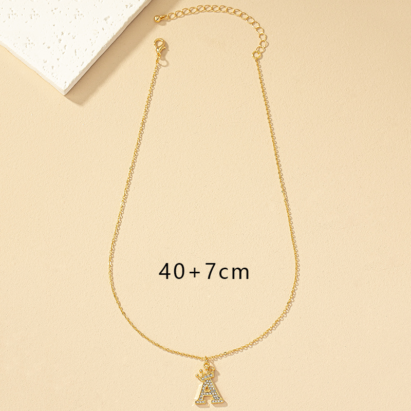 Fairy Style Commute Korean Style Letter Crown Alloy Plating Inlay Rhinestones Women's Pendant Necklace display picture 9