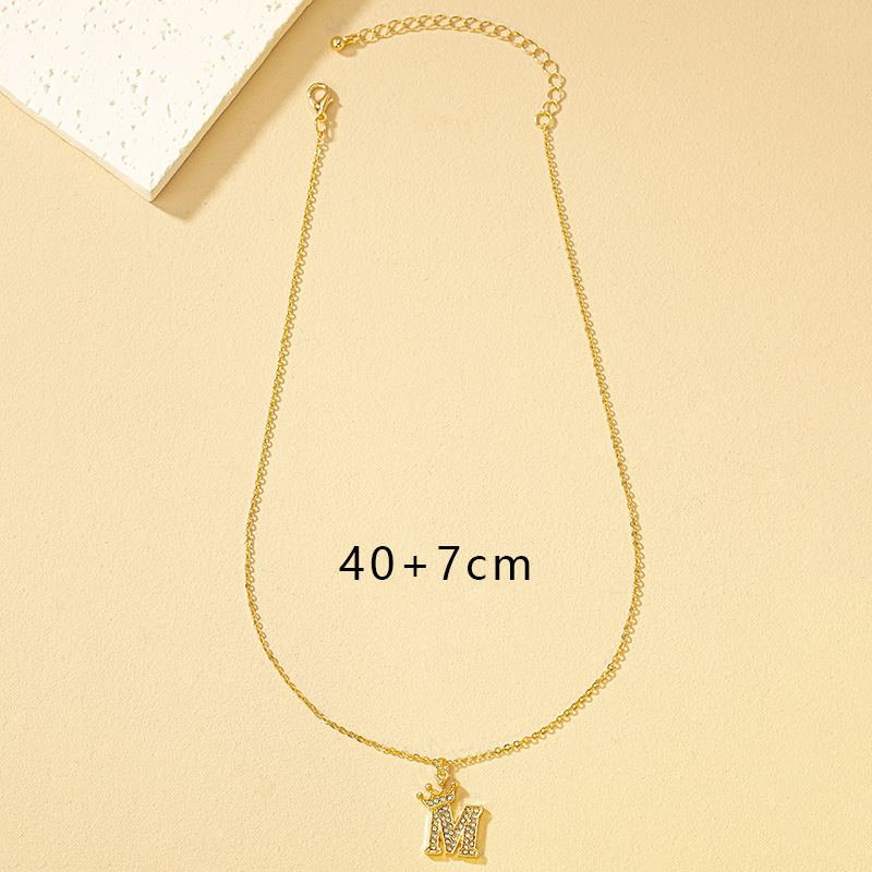 Fairy Style Commute Korean Style Letter Crown Alloy Plating Inlay Rhinestones Women's Pendant Necklace display picture 4
