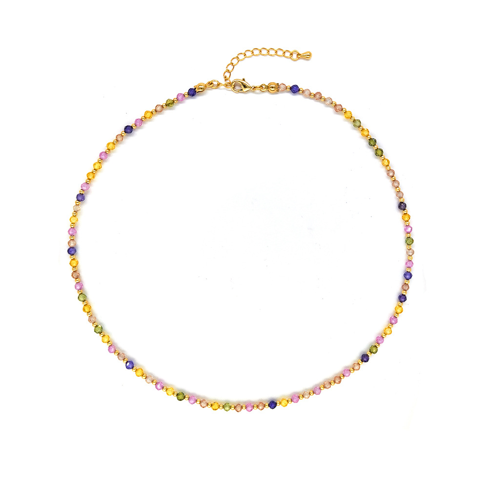 Modern Style Color Block 18k Gold Plated Mixed Materials Wholesale Bracelets Necklace display picture 6