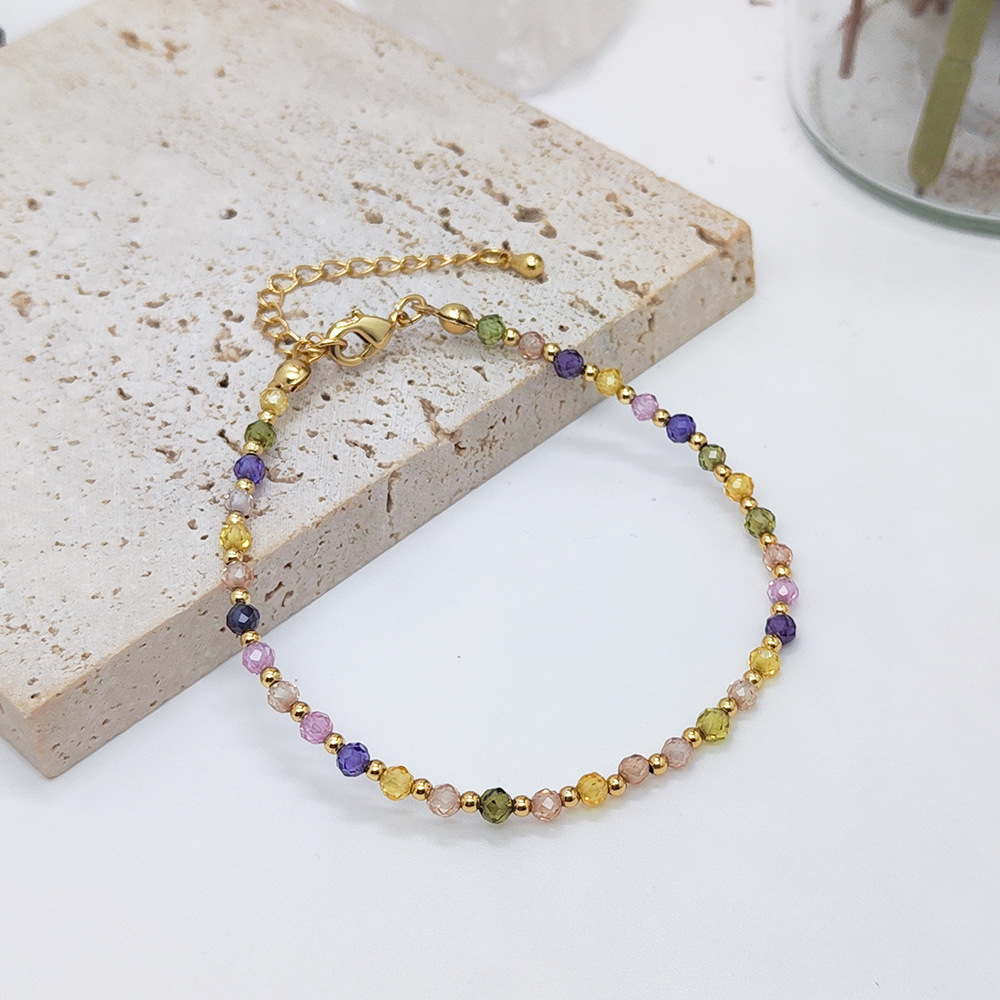 Modern Style Color Block 18k Gold Plated Mixed Materials Wholesale Bracelets Necklace display picture 8