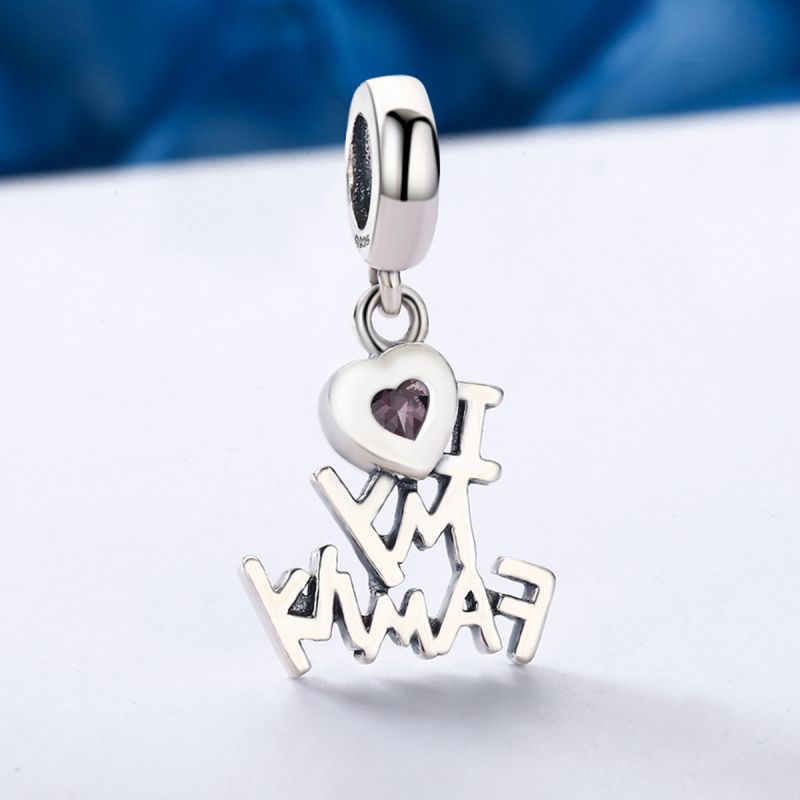 Casual Letter Sterling Silver Beaded Inlay Zircon Charms Jewelry Accessories display picture 5