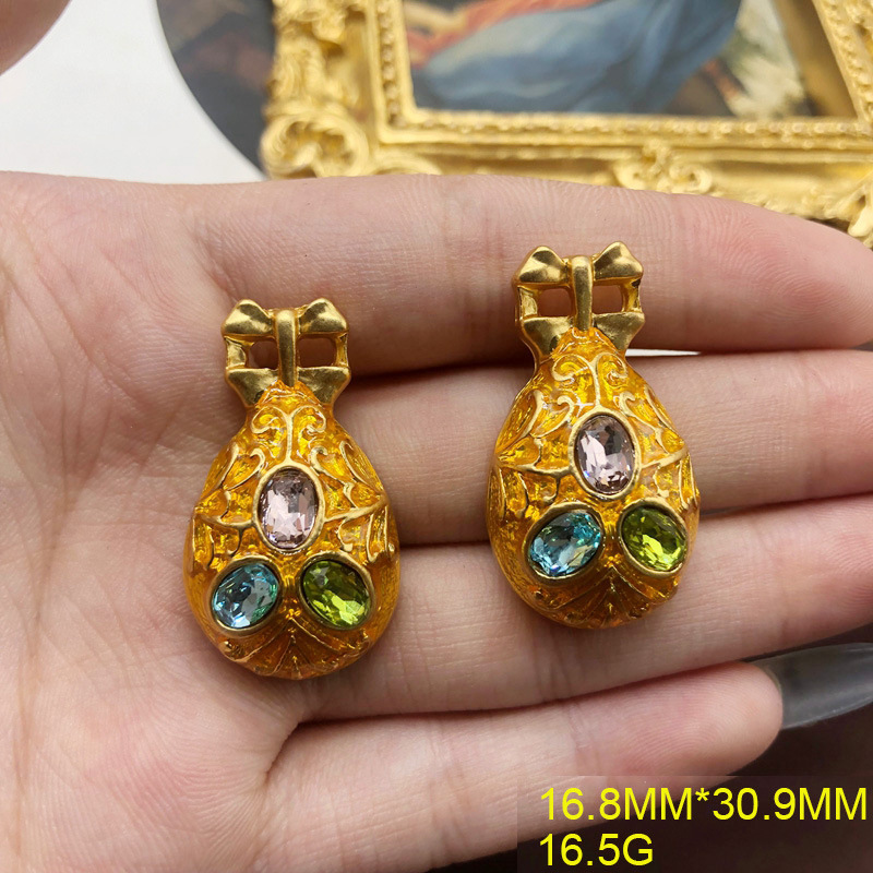 Wholesale Jewelry Retro Geometric Alloy Zircon Plating Inlay Earrings display picture 9