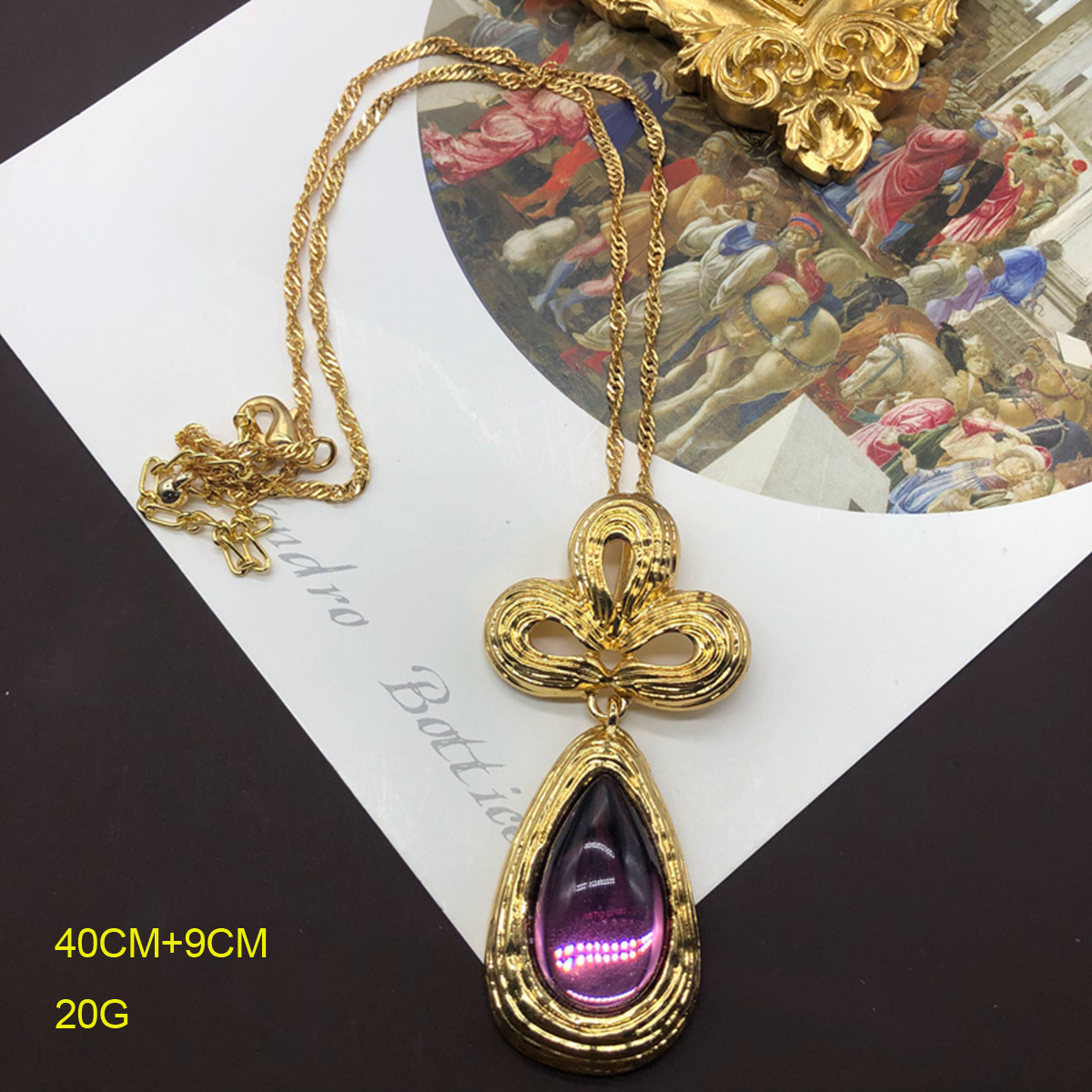 Retro Wassertropfen Künstlicher Kristall Legierung Großhandel Ohrringe Halskette display picture 4