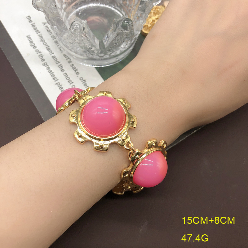 Retro Round Resin Alloy Wholesale Bracelets Earrings Necklace display picture 8
