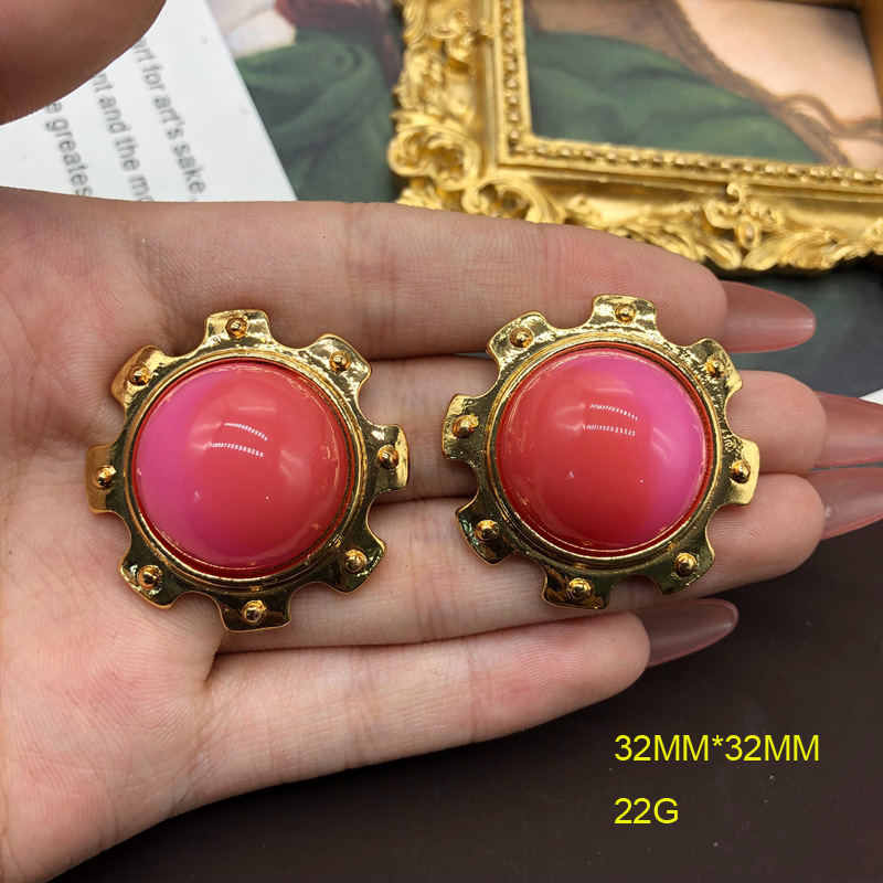 Retro Round Resin Alloy Wholesale Bracelets Earrings Necklace display picture 12