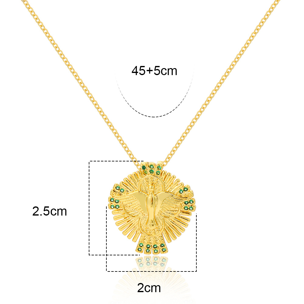 Elegant Dame Geometrisch Kupfer Inlay Zirkon Halskette Mit Anhänger display picture 3
