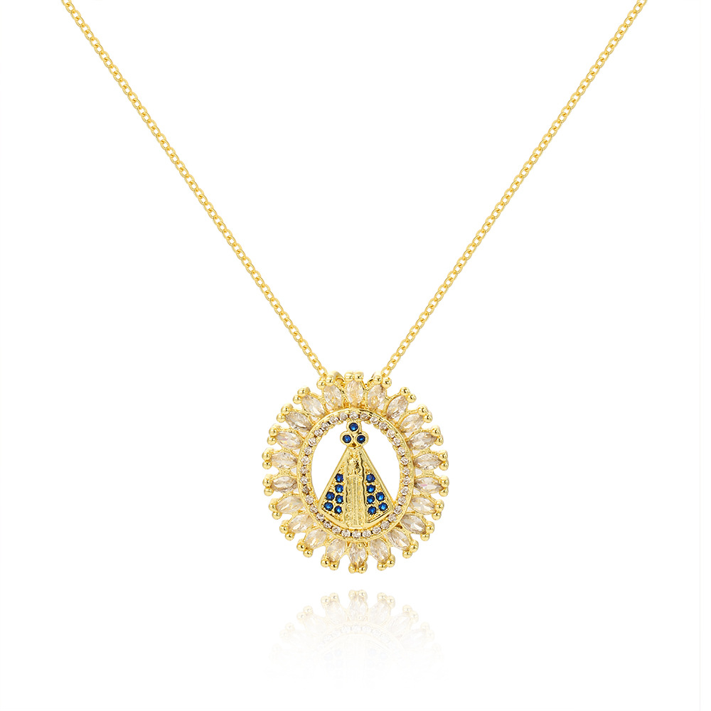 Elegant Lady Geometric Copper Inlay Zircon Pendant Necklace display picture 7