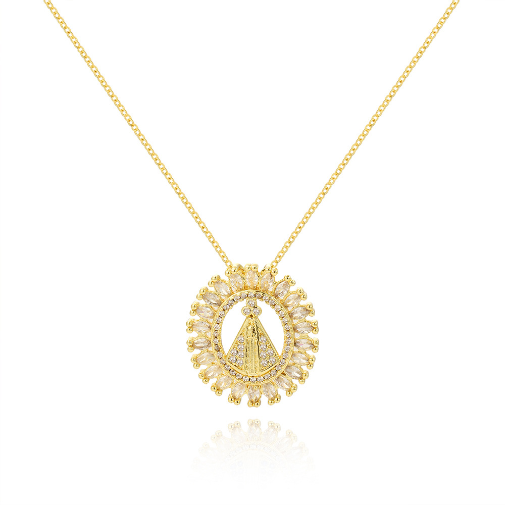 Elegant Lady Geometric Copper Inlay Zircon Pendant Necklace display picture 8