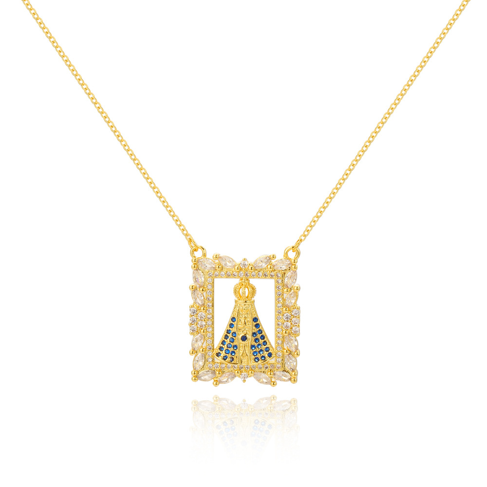 Elegant Lady Geometric Copper Inlay Zircon Pendant Necklace display picture 10