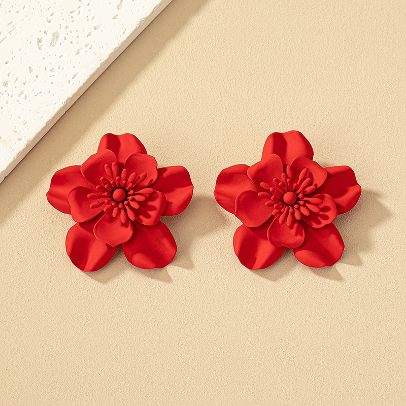 1 Pair French Style Commute Korean Style Flower Stoving Varnish Plating Alloy Ear Studs display picture 2