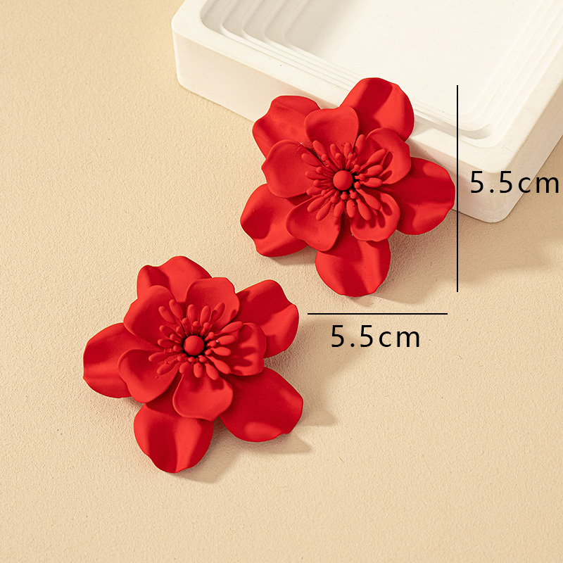 1 Pair French Style Commute Korean Style Flower Stoving Varnish Plating Alloy Ear Studs display picture 4