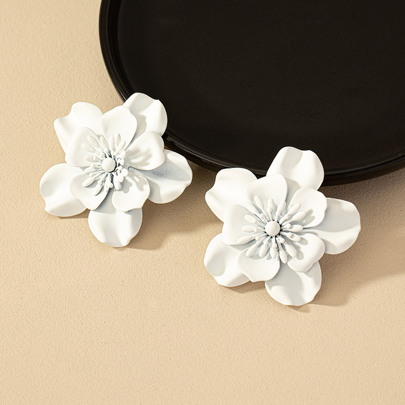 1 Pair French Style Commute Korean Style Flower Stoving Varnish Plating Alloy Ear Studs display picture 7