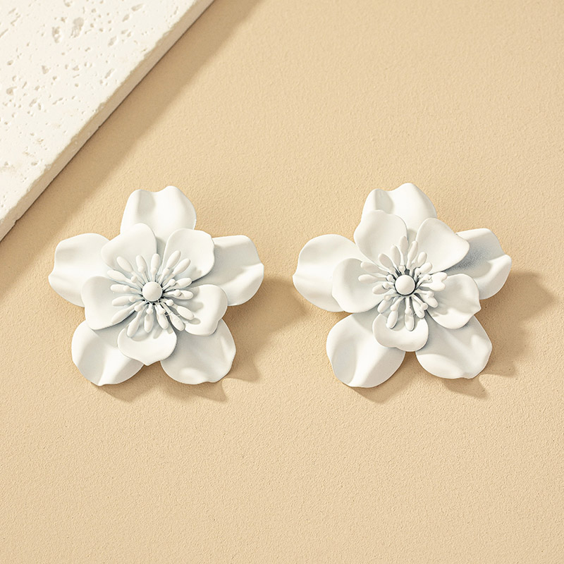 1 Pair French Style Commute Korean Style Flower Stoving Varnish Plating Alloy Ear Studs display picture 8