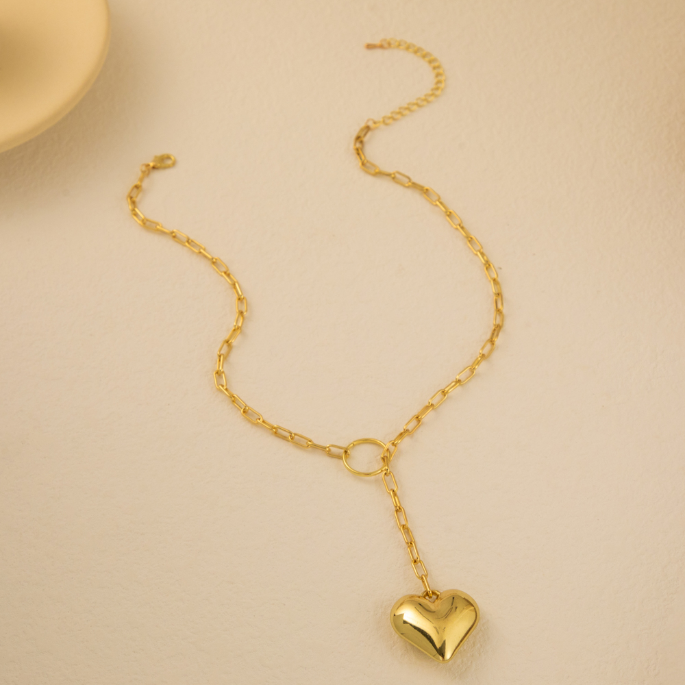 Süß Süss Einfacher Stil Herzform Kupfer Überzug Halskette Mit Anhänger display picture 3