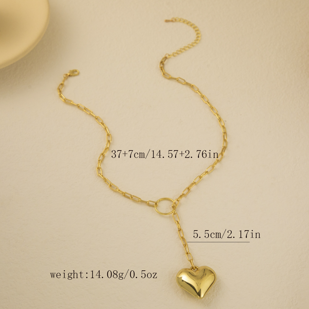 Cute Sweet Simple Style Heart Shape Copper Plating Pendant Necklace display picture 4