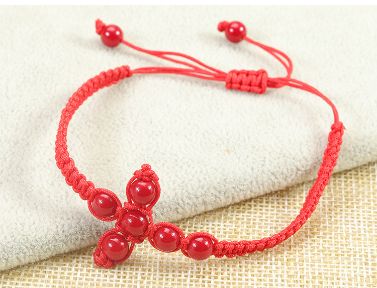 Casual Simple Style Cross Rope Beaded Braid Unisex Bracelets display picture 2