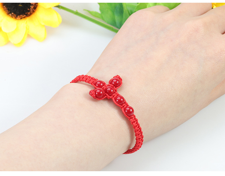 Casual Simple Style Cross Rope Beaded Braid Unisex Bracelets display picture 4