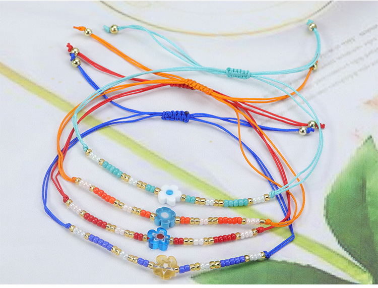 Pastoral Flower Glass Glass Rope Women's Bracelets display picture 3