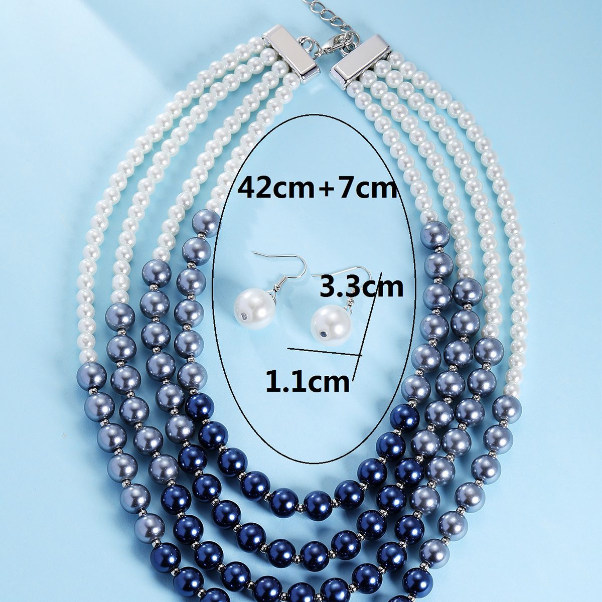 Elegant Luxuriös Dame Einfarbig Künstliche Perle Zinklegierung Perlen Frau Dreilagige Halskette display picture 4
