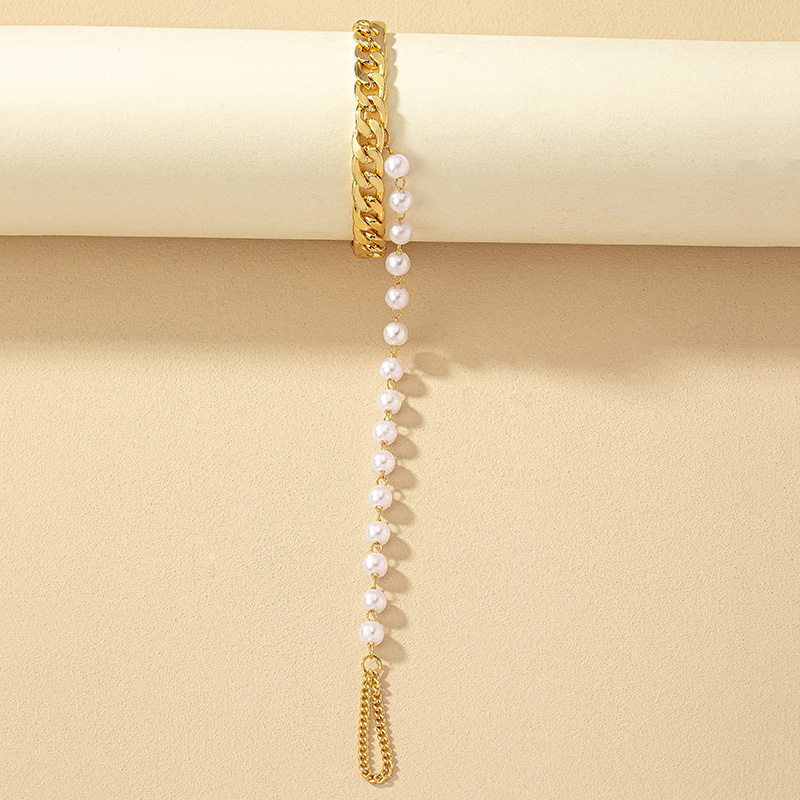 Vacation Beach Korean Style Solid Color Imitation Pearl Alloy Wholesale Anklet display picture 5