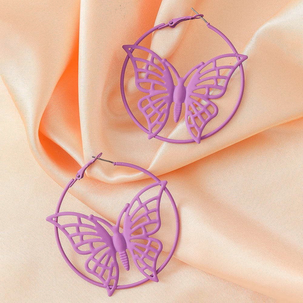 1 Pair Basic Geometric Butterfly Plating Alloy Earrings display picture 3