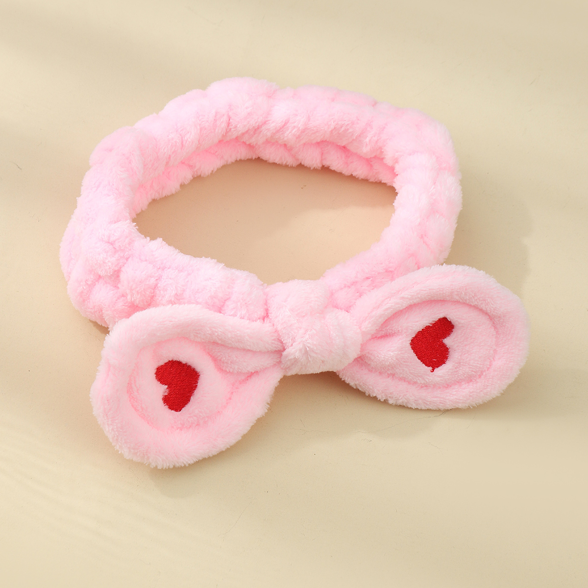 Basic Classic Style Bunny Ears Solid Color Elastic Band Flannel Hair Band display picture 1