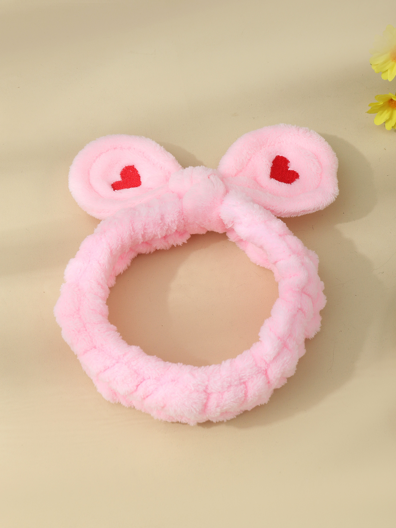 Basic Classic Style Bunny Ears Solid Color Elastic Band Flannel Hair Band display picture 3
