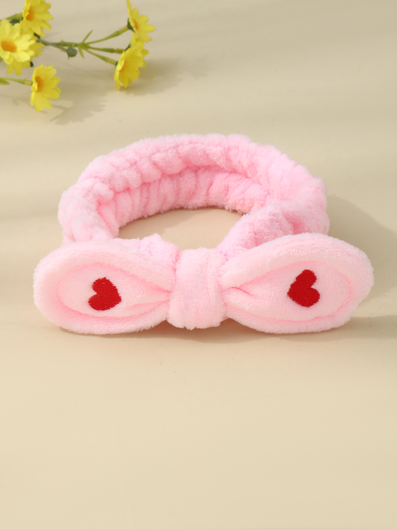 Basic Classic Style Bunny Ears Solid Color Elastic Band Flannel Hair Band display picture 4