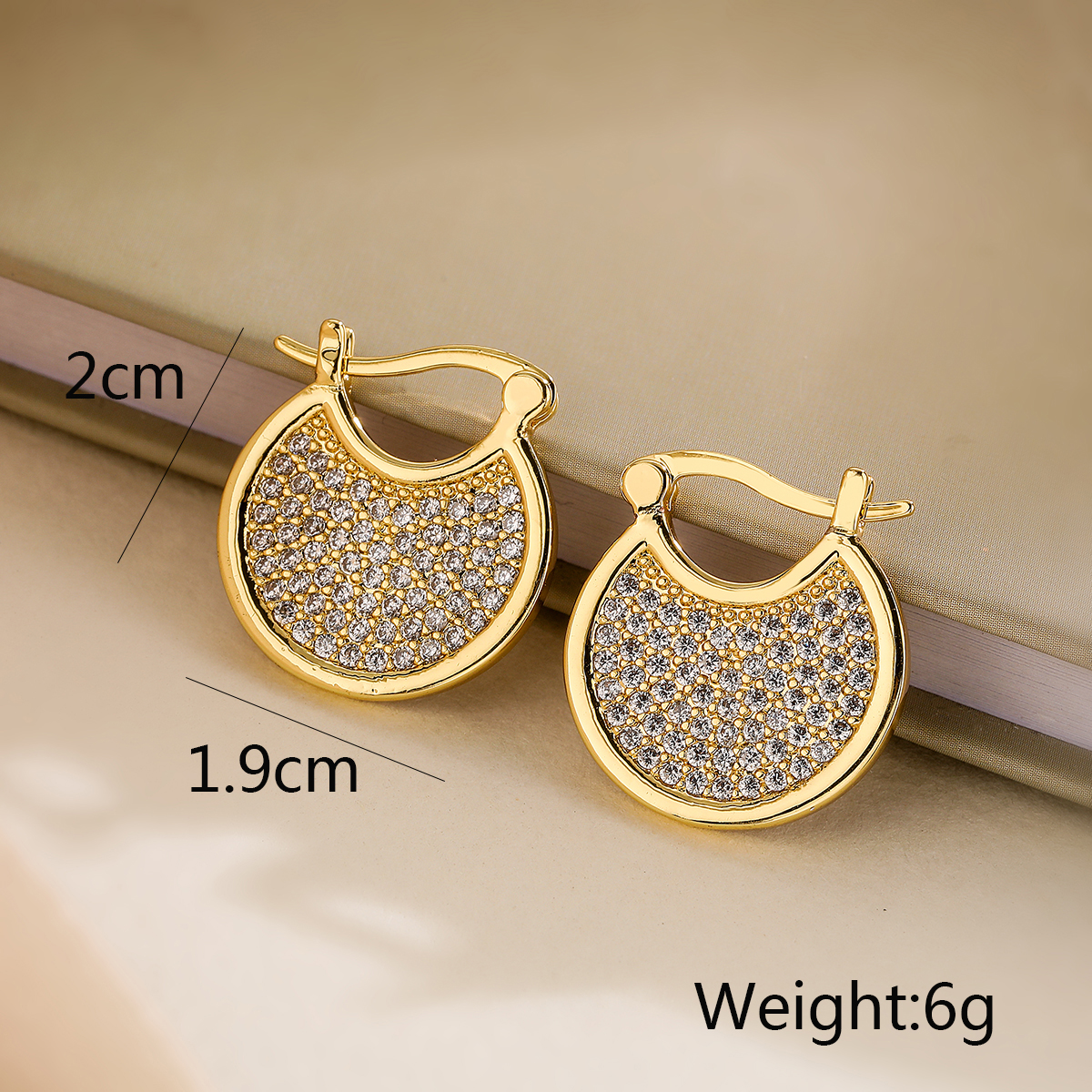 1 Pair Elegant Lady Geometric Plating Inlay Copper Zircon 18k Gold Plated Earrings display picture 3