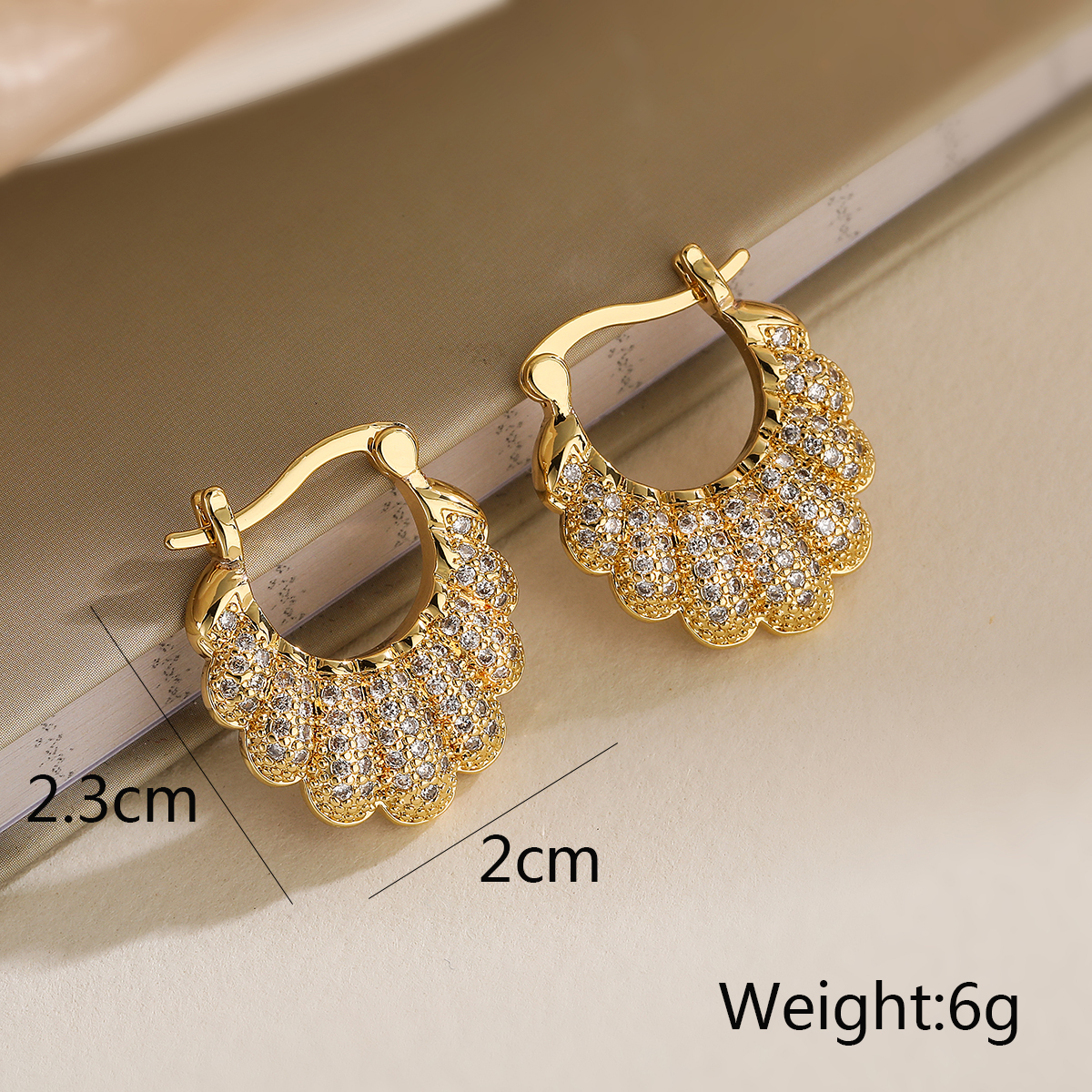 1 Pair Elegant Lady Geometric Plating Inlay Copper Zircon 18k Gold Plated Earrings display picture 1