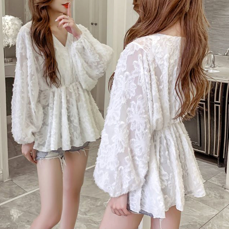 Women's Chiffon Shirt Long Sleeve T-shirts Tassel Streetwear Solid Color display picture 12