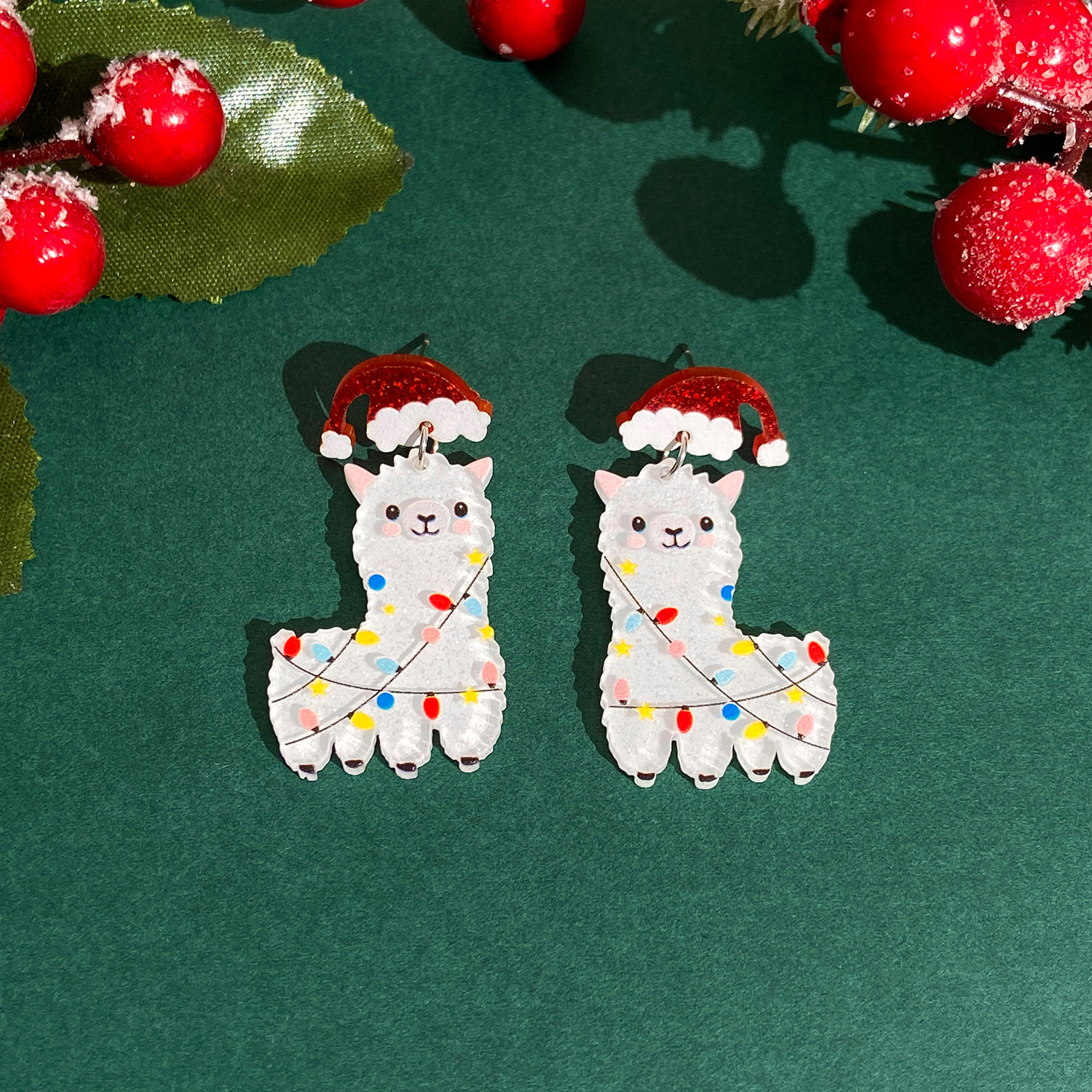 1 Pair Casual Simple Style Cactus Christmas Tree Arylic Drop Earrings display picture 6