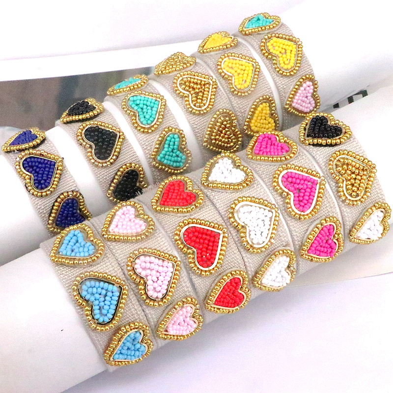 Beach Heart Shape 18k Gold Plated Seed Bead Wholesale Bracelets display picture 6